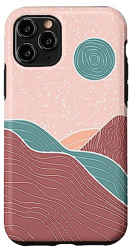Hülle für iPhone 11 Pro Minimalistische Landschaft abstrakte Pastellkreide