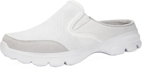 Sisttke Hausschuhe Damen Clogs Herren Slip On Pantoffeln Sommer Outdoor Atmungsaktiv Bequeme Gartenschuhe rutschfest Schlupfschuhe Slipper,Weiß-HH,38 EU