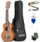 LEKATO Sopran Ukulele aus Sapeli 21 Zoll Ukulele Starter Set mit Gigbag Stimmgerät Gurt Picks/Saiten, Hawaii 4-saitiges Gitarre Ukulele-Set für Anfänger, Ecthes Holz Exquisite Schnitzerei