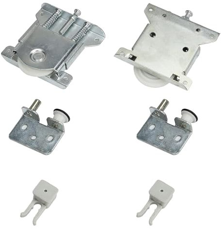 Uni-Fine 2 groupes de roulettes pour porte coulissante, silencieuse, en métal, pour meuble mural, armoire