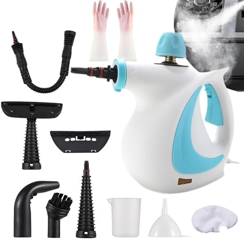 Delilah Natural Steam Cleaner, Delilah Steam Cleaner, Delilahs Natural Steam Cleaner, Multi-Surface Handheld Steam Cleaner with 9 Accessories, Prevent Burns, Steamer for Floor, Grout and Car (#B)