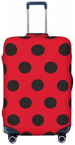 Ladybug Reisegepäcküberzüge mit schwarzen Punkten, elastisch, für Gepäck, 45,7 - 81,3 cm, Rot, Schwarz , XL