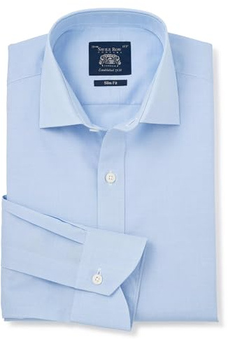 Men's Slim Fit 100% Cotton Poplin Single Cuff Formal Shirt | Luxury, Premium Quality, Long Sleeve, Dress Shirt, Formalwear