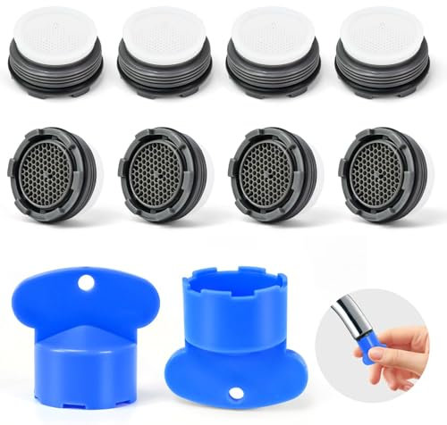 Alethron Strahlregler M24, 10 Stück Perlatoren für Wasserhähne M24 Set, Wasserhahn Sieb Filter Wasserhahn Siebeinsatz Luftsprudler Wasserhahnsieb mit 2 Mischdüsenschlüssel für Perlator Bad Küche