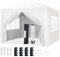 Yaheetech Carpa Plegable 3x3 Cenador Exteriores Pergolas de Jardin con 4 Paredes Laterales, Ajustable Altura,con Bolsa con Ruedas para Camping, Fiestas Blanco