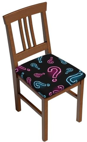 YXDVPALNE Neon Fragezeichen nahtlos, Stuhlkissenbezüge, Sitzschutz, Esszimmerstuhl-Schonbezug, Sitzbezug für Stühle, 2 Stück