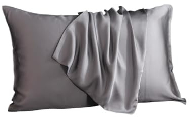 AHIOJEGX Seidenkissenbezug Kissenbezug aus Seide, einfarbig, Umschlagbezug, Kissenbezug, 70 x 70 cm, Schlafkissenbezug(Grey,70x70cm 1pc)