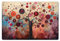 KitchenYeah© Platzsets Abwaschbar 6er Set 45x30 cm Tischsets Platzdecken Platzset Tischset Esstisch Tischuntersetzer Unterlagen rutschfest Baum - Lila - Abstrakt - Kunst