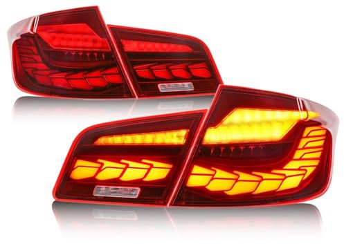 KPIRXO Auto Rückleuchten für BMW F10 GTS 528i 535i 550i 535d xdrive M5 2011-2017, Rückleuchten Heckleuchte Set - Bremsleuchten Lenkung Rücklicht, Lower Bumper Rückleuchte Rückleuchten Montage