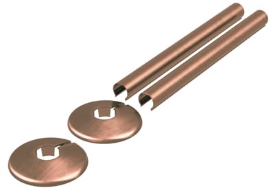 Milano Antique Copper 15mm Heated Towel Rail Radiator Clip On Pipe Cover Kit
