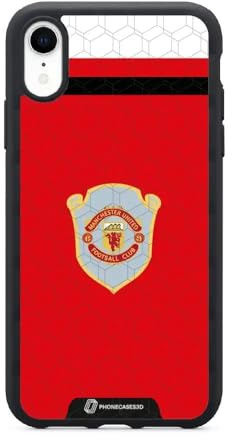 PHONECASES3D - Mobile Case for Apple iPhone XR Official Manchester United FC TPU Protector Black