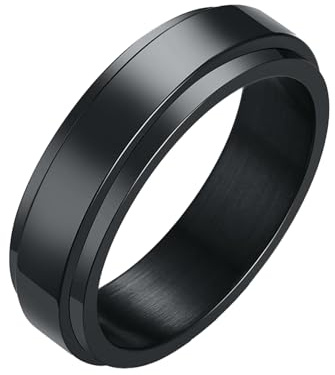 HUANGBONIG 2 Stück - Glatter, schlichter Ring, drehbarer Edelstahl-Paarring, US Code No.8, Metall