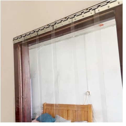 PVC-Streifenvorhang Transparent, Türvorhang Transparent Streifenvorhänge Balkontür Vorhang,Winddicht Wasserdicht PVC-Streifen Stallvorhang(225x200cm/88.58x78.74in)