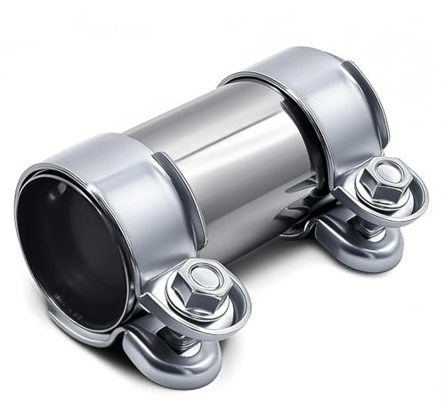 yolzhxe Abrazadera Escape, Ø55 mm x 125 mm Doble Abrazadera de Escape | Acero Inoxidable Abrazaderas Turbo, Universal Conector de Tubo de Escape, para Motocicleta y Auto
