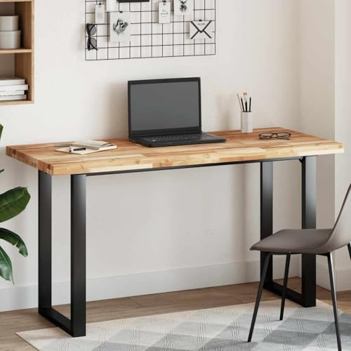 Foknhdi Tischplatte 120x60 Akazie Massivholz 4 cm stark rechteckig Modernes Design Robust und Langlebig für Esszimmer Küche Büro Balkon