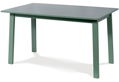 KHG Esstisch Küchentisch Holztisch 122 x 74 x 75 cm, für Wohnraum | Eiche Holz Massiv bis 100 kg belastbar, 4-6 Personen Massivholz Schreibtisch Landhausstil Salbeigrün lackiert