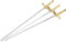 Westmark Set de Piques à brochettes, 3 pcs, longueur : 32 cm, acier inoxydable/laiton, Schwert, argenté/doré, 12642270