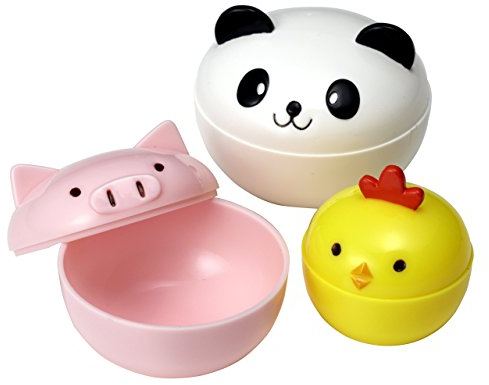 トルネ CuteZCute Mayo Becher für Bento Box Lunch, Mini, Panda, Küken und Schwein
