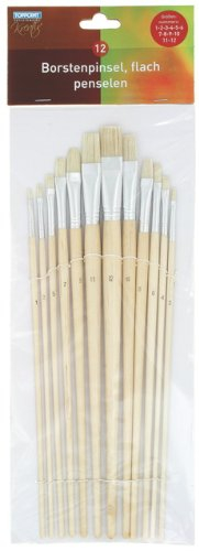 24 (3x 8Stk) Borstenpinsel flach Pinsel Größe 1,3,4,5,6,8,10,12