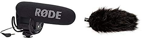 Rode VMPRY VideoMic Pro Rycote, Kamera-Richtmikrofon mit Lyre, Batteriespeisung + Rode DeadCat VMP Fellwindschutz Bundle