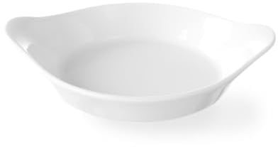 HENDI Plat à four, rond, plat à micro-ondes, 185x152x(H)40mm, porcelaine, blanc cassé