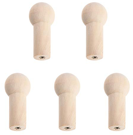 Yardwe Holz Wandhaken 8 Stück, Kleiderhaken mit Schrauben, für Badezimmer, Wohnzimmer, Schlafzimmer, Wand Deko, Beige