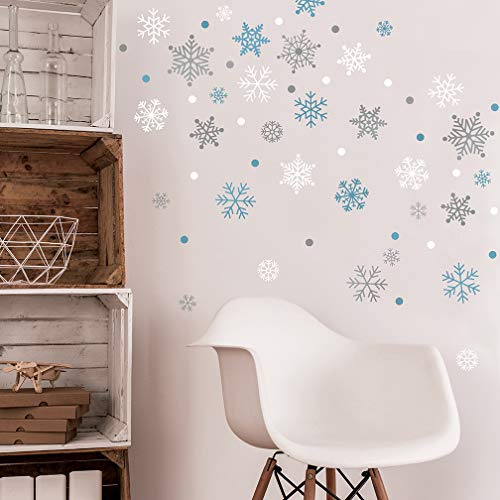 Paper Riot Co. Abziehen und Aufkleben, verschiedene Schneeflocken, Frozen-Thema, Vinyl, Wandaufkleber-Set, 186 Stück