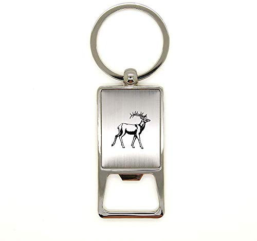 Porte clé en métal alu brossé Cerf décapsuleur gravure laser