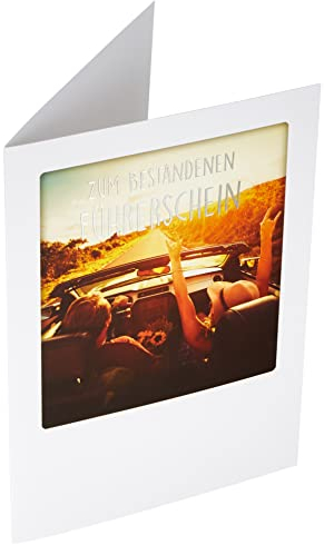 Perleberg - schöne Karte zum bestandenen Führerschein - hochwertige Karten zur Führerscheinprüfung - Glückwunschakarten mit Umschlag - Grußkarte zum Führerschein 11,6 x 16,6 cm