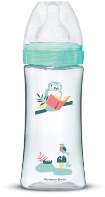 Dodie Babyflasche, Antikolik Initiation+, grün, Valentin, 330 ml, +6 Monate, runder Sauger, Fluss 3