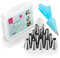 Douilles à Pâtisserie pour Décoration de Pâtisserie, Acier Inoxydable Douilles Patisserie DIY Kits Accessoires pour Décoration de Gâteaux, Muffins 14 Douilles, 1 Poches à Douille réutilisable - 16 PCS