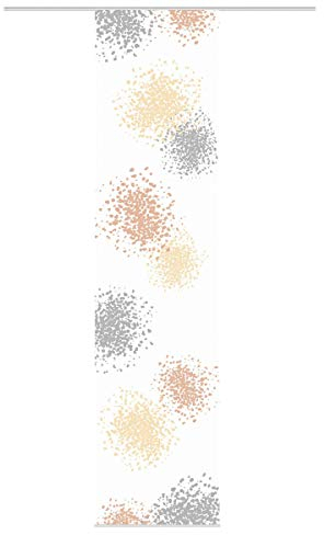 Vision S Schiebevorhang Bambusoptik Spotti Digitaldruck Kleckse grau orange gelb kürzbar 60x260cm
