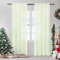 BUHUA Voile Gardinen Vorhang mit Stangendurchzug Transparent Voile Gardinen für Wohnzimmer Schlafzimmer Kinderzimmer Grün, 2er Set 245 x 140cm