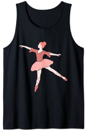 Girls Dancing Ballerina Pose Pink Ballet Dancer Tank Top