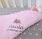 ★ Babydecke mit Namen und Motiv Bestickt ★ 75x100 cm ★ Baumwolle ★ Füllung ★personalisiert (Hellrosa - Sternen, 75 x 100 cm)