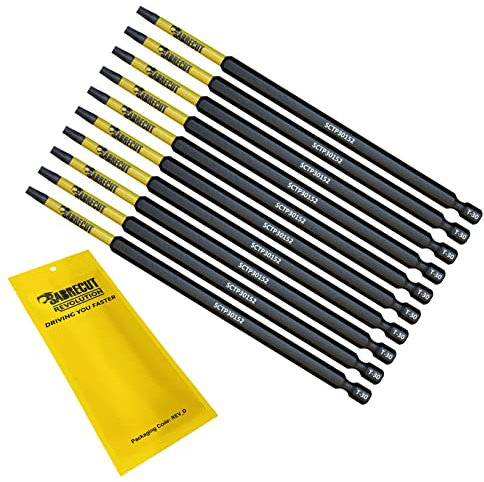 10 x SabreCut SCTP30152_10 152mm T30 TX30 Torx Tamper Proof Security Magnetic Impact Screwdriver Driver Bits Set Heavy Duty