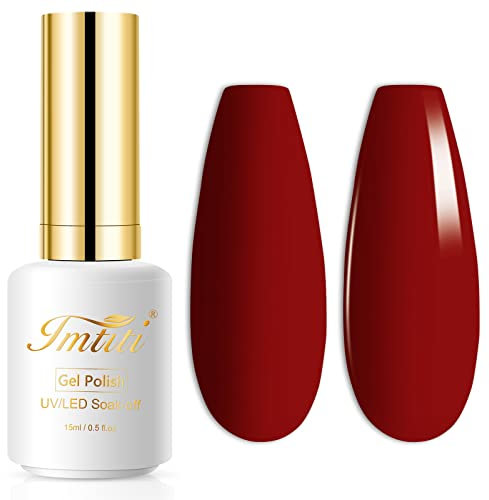 Gel Nail Polish, Imtiti 1 Pcs 15ml FireBrick Red Color Soak Off LED Long-Lasting Nail Gel Polish Nail Art Starter Manicure Salon DIY at Home, 0.5 Fluid Ounces