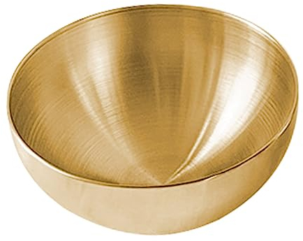Cuenco de acero inoxidable para fideos fríos, estilo coreano, cuenco de arroz, ensalada de frutas, tazón grande dorado, vajilla pequeña dorada, 15 cm