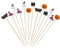 ENLACE Halloween Cocktailspieße 100 Stück Holz Zahnstocher,Holzspieße Halloween Deko,Geist Spinne Kürbis Fingerfood Spieße,Halloween Cocktail Sticks für Tortendeko,Muffin,Cupcake,Cocktailparty Deko