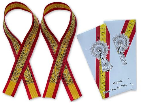 PACK 2, Cinta virgen del pilar, Medida virgen del pilar, Cinta del pilar, Medida del pilar, Cinta virgen del pilar bandera españa, Medida virgen del pilar españa (2 UNIDADES)