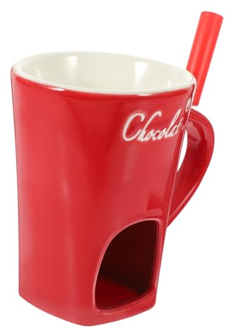 Milisten Fondue Mug Butter Fondue Pot Cheese Melted Chocolate Supplies Red Easy to Store