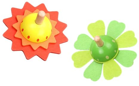 Toyvian Gyroscope en Bois Jouet Éducatif pour Garçon et Filles Lot de 2 Toupies Rotatives aux Jouet Cognitif Présent pour Fête Activité Parent-Garçon et Filles Décompression Jeu Traditionnel