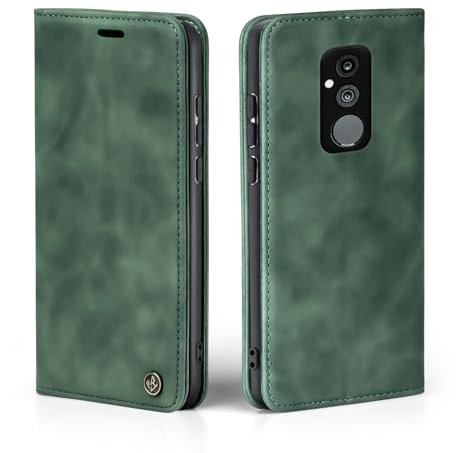 LBH Handyhülle für Huawei Mate 20 Lite in Grün mit Karten- und Geldfach Smartphone Hülle mit Standfunktion Flip Case Schutzhülle Magnetverschluss Vintage