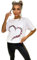 Women Ladies Oversized Butterfly Love Heart Print Short Sleeve T-Shirt Top Cotton Tee for Casual Wear Butterfly White 8-10