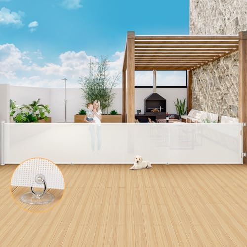 Treppenschutzgitter Türschutzgitter Ausziehbar 300Cm,Schutzgitter Treppe 89cm Hoch, Absperrgitter Baby Extra Breit Babygitter, Treppenschutzrollo Türschutzgitter Hund Treppenschutzgitter Tür Treppen