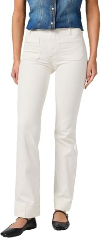 Wrangler Flare Fit - Vaqueros para Mujer, Pierna Acampanada, Worn White., 28W x 32L