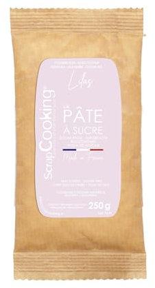 ScrapCooking - Pâte à Sucre Mauve « Lilas » 250 g - Colorant d’Origine Naturelle - Sans Gluten, Sans Huile de Palme - Pour Gâteaux, Pâtisseries - Fabriquée en France - 7629