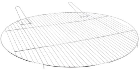 Fancy Flames Grille De Barbecue Ronde en Acier avec Poignées - Argenté - D 82,5 Cm