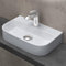 doporro Lavabo à Poser Blanc Vasque Suspendu en Céramique Lave Mains Rectangulaire de Qualité pour Salle de Bain 38x23,5x8cm Bruxelles003
