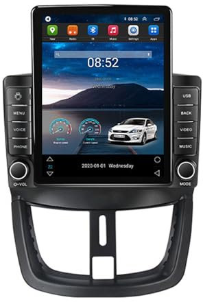 9.7 Pollici 2 Din Android 14 Auto Stereo Radio Per Peugeot 207 2006-2015 con Car Play senza fili GPS Telecamera Posteriore Comandi al volante Bluetooth(XY2 (2+32G))